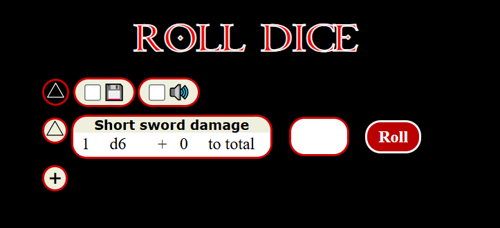 Custom label example in DnD Dice Roller
